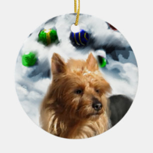 Australian Terrier Christmas Ceramic Tree Decoration