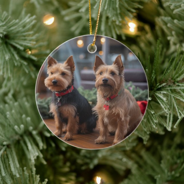 Australian Terrier Christmas Cruise: Pawsome  Ceramic Tree Decoration (Tree)