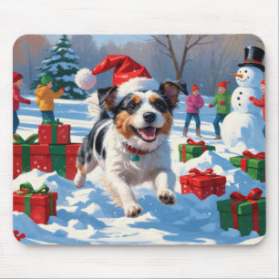 Australian Terrier Christmas Festive Snow Scene Mouse Mat