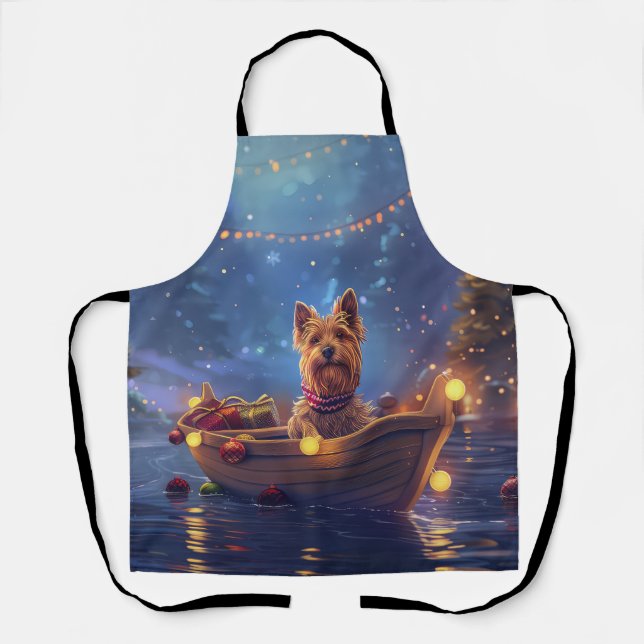 Australian Terrier Christmas Festive Voyage Apron (Front)