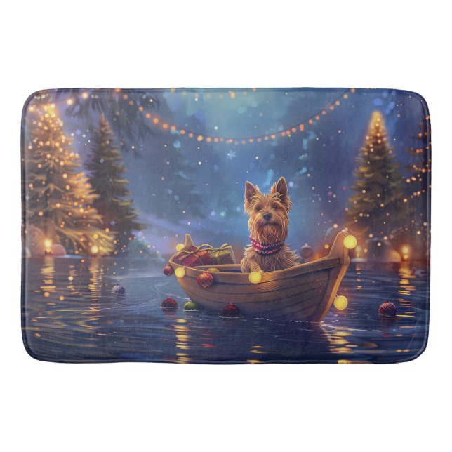 Australian Terrier Christmas Festive Voyage Bath Mat (Front)