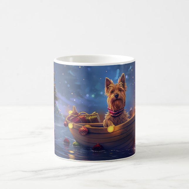 Australian Terrier Christmas Festive Voyage Coffee Mug (Center)