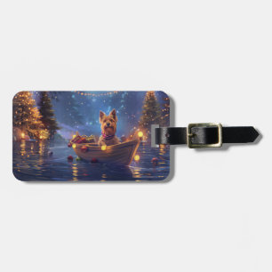 Australian Terrier Christmas Festive Voyage Luggage Tag