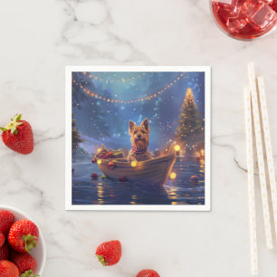 Australian Terrier Christmas Festive Voyage Napkin