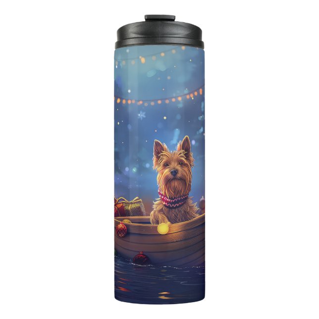 Australian Terrier Christmas Festive Voyage Thermal Tumbler (Front)