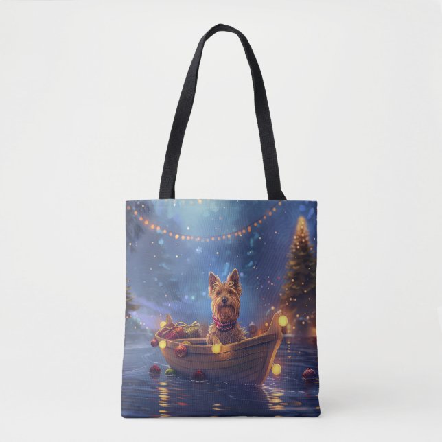 Australian Terrier Christmas Festive Voyage Tote Bag (Front)