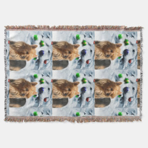 Australian Terrier Christmas Throw Blanket
