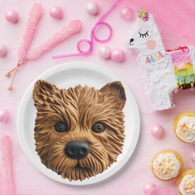 Australian Terrier Dog 3D Inspired Paper Plate (Party)