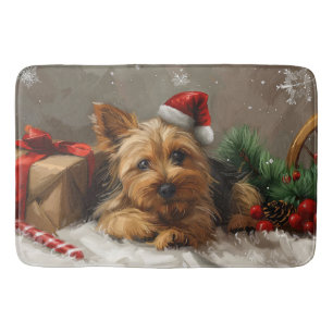 Australian Terrier Dog Christmas Festive Bath Mat