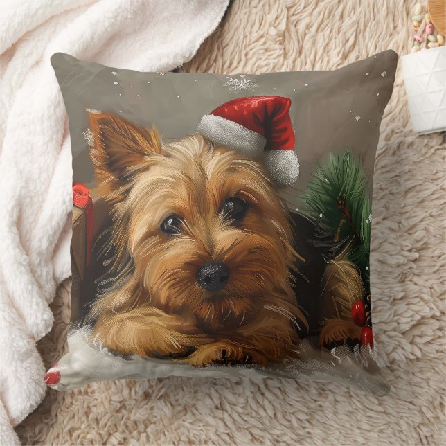 Australian Terrier Dog Christmas Festive Cushion (Blanket)