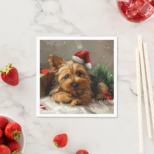 Australian Terrier Dog Christmas Festive Napkin