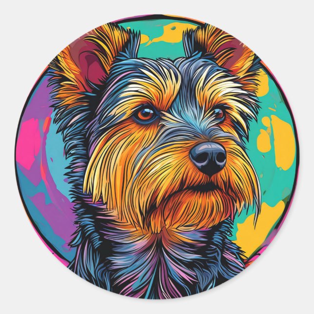 Australian Terrier dog Classic Round Sticker (Front)