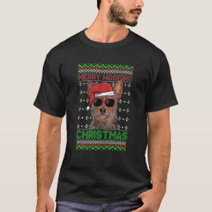 Australian Terrier Dog Funny Merry Woofing Christm T-Shirt