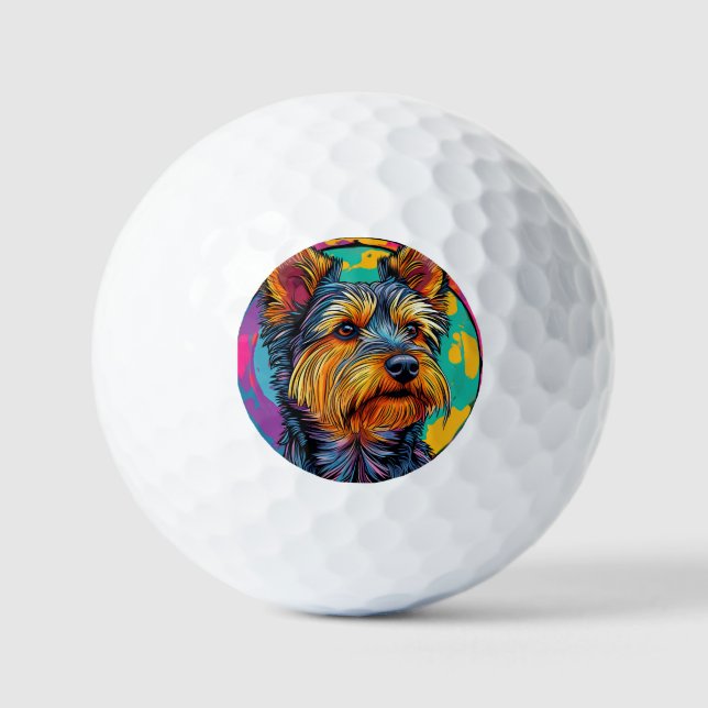 Australian Terrier dog Golf Balls (Front)