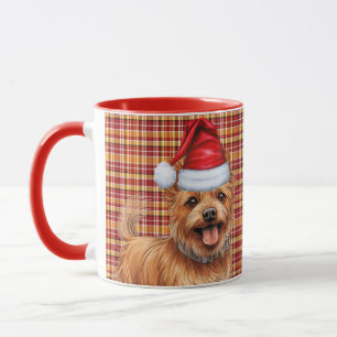 Australian Terrier Dog Holiday Plaid Christmas Mug