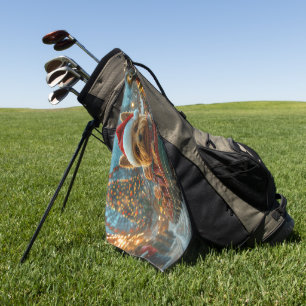 Australian Terrier Dog Roller Coaster Christmas Golf Towel