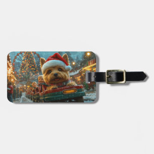 Australian Terrier Dog Roller Coaster Christmas Luggage Tag
