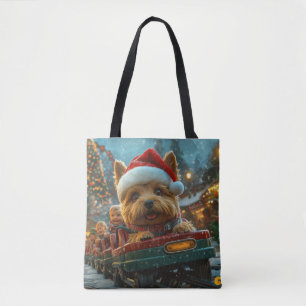 Australian Terrier Dog Roller Coaster Christmas Tote Bag