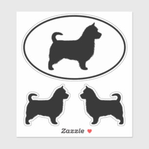 Australian Terrier Dog Silhouettes with Long Tail