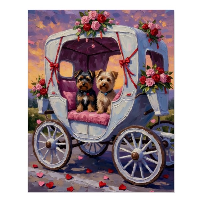 Australian Terrier Dog Valentine's Day  Poster (Front)