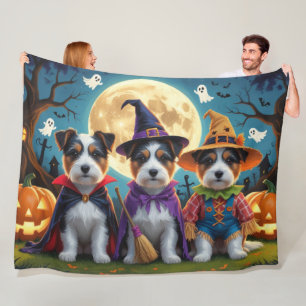 Australian Terrier Dogs Pumpkin Halloween Funny Fleece Blanket