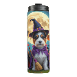 Australian Terrier Dogs Pumpkin Halloween Funny Thermal Tumbler