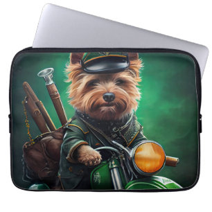 Australian Terrier driving bike St. Patrick's Day Laptop Sleeve