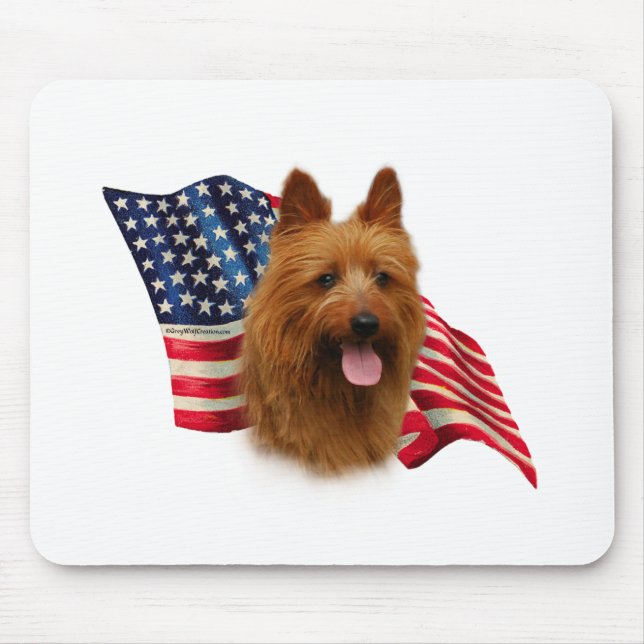 Australian Terrier Flag Mouse Mat (Front)