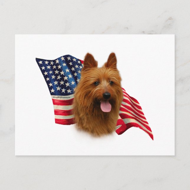 Australian Terrier Flag Postcard (Front)