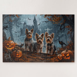 Australian Terrier Halloween Night Doggy Delight Jigsaw Puzzle