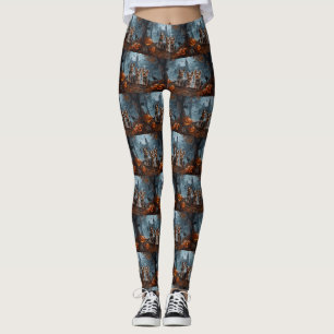 Australian Terrier Halloween Night Doggy Delight Leggings