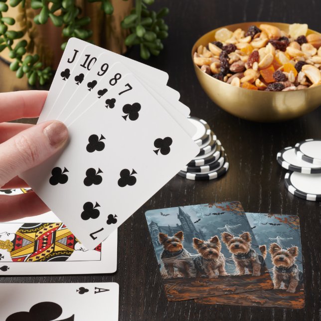 Australian Terrier Halloween Night Doggy Delight Playing Cards (In Situ)