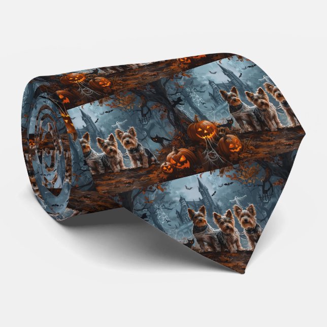 Australian Terrier Halloween Night Doggy Delight Tie (Rolled)