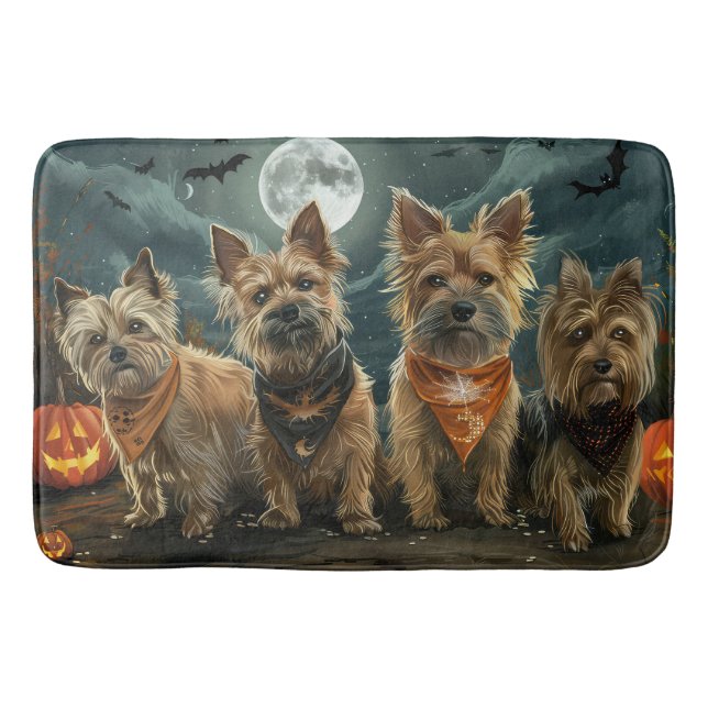 Australian Terrier Halloween Spooky Bath Mat (Front)