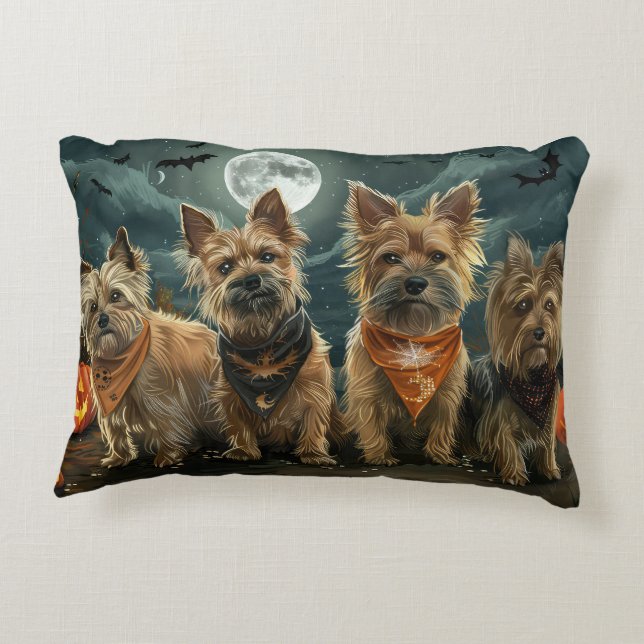 Australian Terrier Halloween Spooky Decorative Cushion (Back)