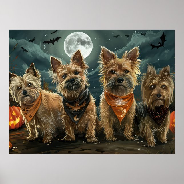 Australian Terrier Halloween Spooky Poster (Front)