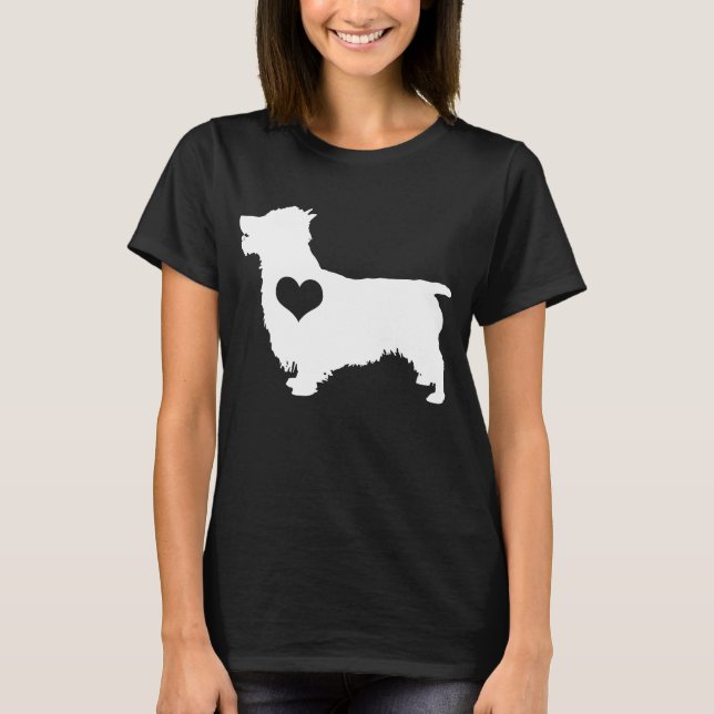 Australian Terrier Heart Dark T-Shirt (Front)