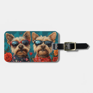 Australian Terrier Heart Roses Valentine's Day Luggage Tag