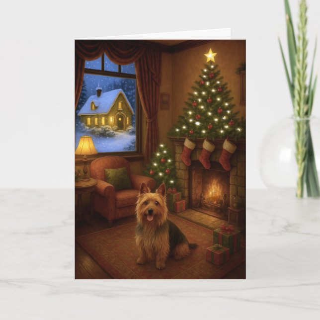Australian Terrier Holiday Card (Front)