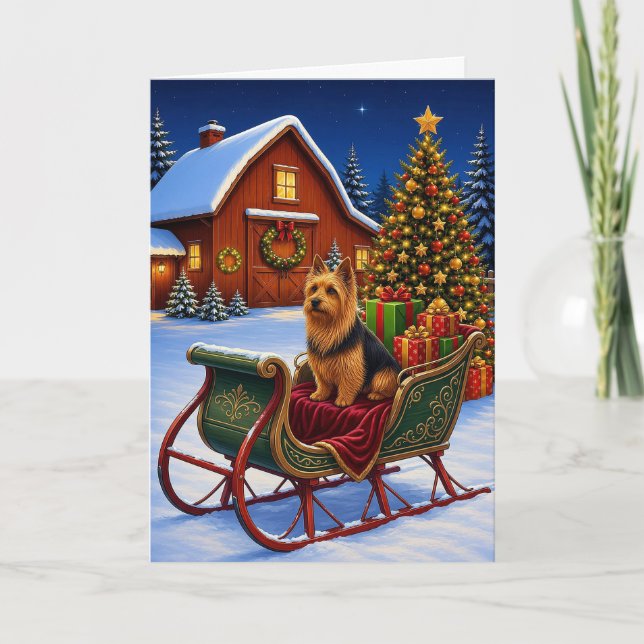 Australian Terrier Holiday  Card (Front)