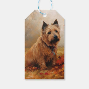Australian Terrier in Autumn Leaves Fall Inspire Gift Tags