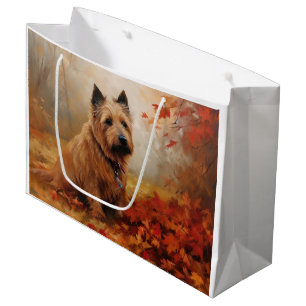 Australian Terrier in Autumn Leaves Fall Inspire Large Gift Bag