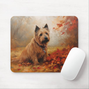Australian Terrier in Autumn Leaves Fall Inspire Mouse Mat