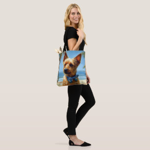Australian Terrier On Beach dog lover summer gift Tote Bag