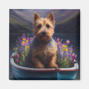 Australian Terrier on Paddle: A Scenic Adventure Magnet