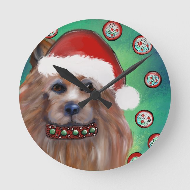  AUSTRALIAN TERRIER ROUND CLOCK (Front)