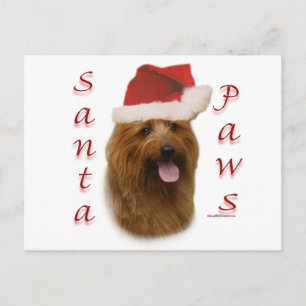 Australian Terrier Santa Paws Holiday Postcard