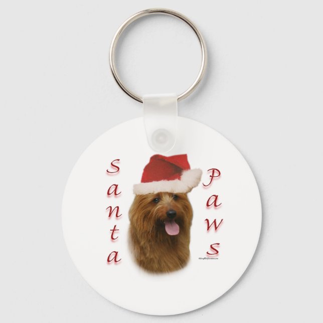 Australian Terrier Santa Paws Key Ring (Front)