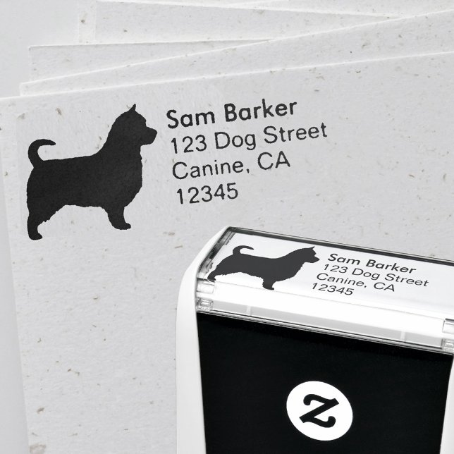 Australian Terrier Silhouette Return Address Self-inking Stamp (Creator Uploaded)