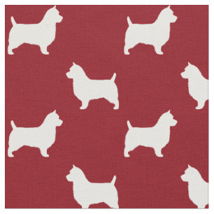 Australian Terrier Silhouettes Pattern Fabric